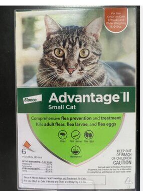 Advantage II Flea Treatment For Small Cats 5-9lbs 6 Doses